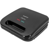 Sandwichmaker 3 in 1 DSM300, putere 800 W, Placi antiaderente, indicator luminos incalzire, termostat, maner Cool Touch, clapeta de blocare, Negru, Daewoo