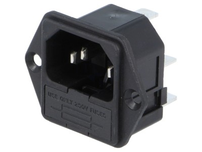 Conector AC 10A 250V IEC 60320 foto