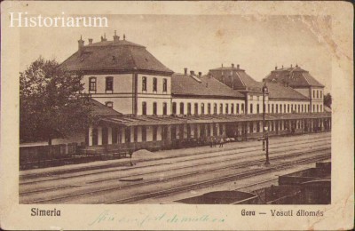 HST CP191 Carte poștală Simeria Gara Vasuti allomas foto