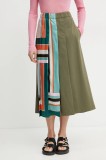 Weekend Max Mara fustă culoarea verde, midi, evazati, 2515101031600