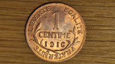 Franta - moneda de colectie - 1 centime 1916 bronz rosu / red - XF/AUNC - absolut superba !