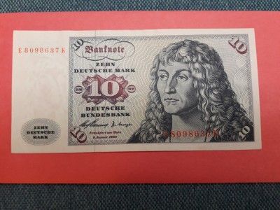 Bancnota 10 marci 1960 - GERMANY 10 DEUTSCHE MARK 1960 #19c - UNC+ foto