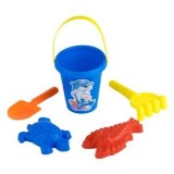 Găleată de plajă cu model delfin, &Oslash;10x11cm, set 5 piese, CMCLASS