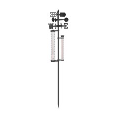 Statie meteo de gradina Family, 145 x 23 x 23 cm, maxim 50 C, metal/plastic, Negru