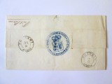 Rară! Scrisoare istorică/prefilatelică(1859-1862) cu ștampile rare:Principatele Unite Tribunalul District.Bacău,Focșani,Tecuci,Bacău