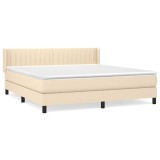 Cumpara ieftin Pat continental cu saltea, crem, 180x200 cm, textil