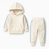 Trening ivoire din catifea pentru baietei - Dungi bleu (Marime Disponibila: