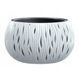 Ghiveci decorativ de flori, rotund, alb, 37x21.8 cm, Sandy Bowl, Prosperplast