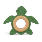 Jucarie pentru dentitie broasca testoasa din lemn si cauciuc natural