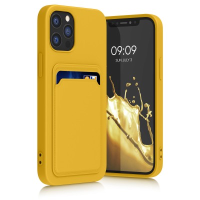 Husa Kwmobile pentru Apple iPhone 12/iPhone 12 Pro, Galben, Silicon, KWM0000134D012C foto