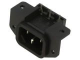 Conector Alimentare AC Soclu Tată 10A 250V IEC 60320 THT