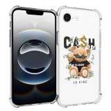 Husa antisoc pentru iphone 16e, airbag pro, clear, cash is king