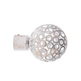 Set Capăt Decorativ Galerie Boule Fi20 &ndash; Alb/Auriu Compoziție Fier Forjat