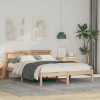 VidaXL Cadru de pat cu headboard Maro 120 x 200 cm Lemn masiv de pin 872821