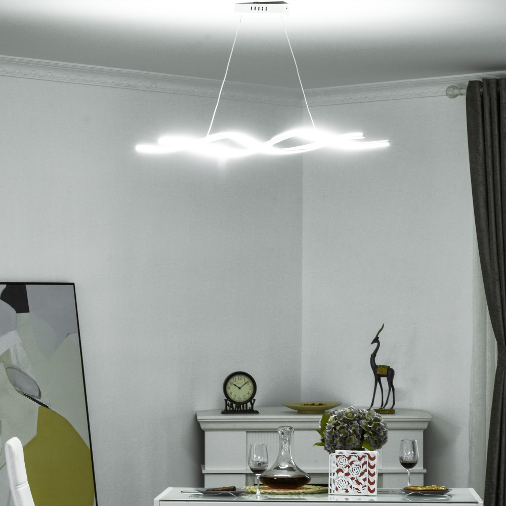 HOMCOM Candelabru LED Suspendat Ondulat, Inaltime Reglabila, Iluminare  Moderna Casa si Birou Lumina Rece 6500K | Okazii.ro