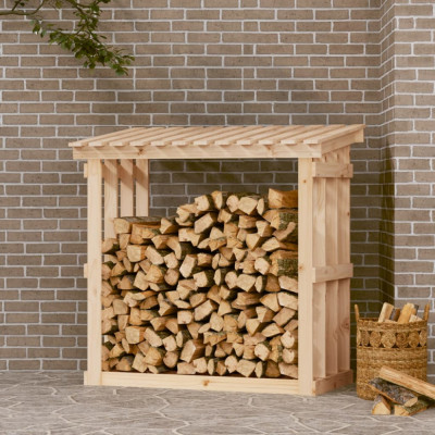 Rastel pentru lemne de foc, 108x64,5x109 cm, lemn masiv pin GartenMobel Dekor foto
