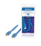 Cablu HDMI tata - HDMI tata High Speed cu Ethernet plat 2m albastru, Valueline