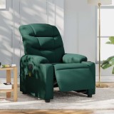 VidaXL Fotoliu electric de masaj rabatabil, verde &icirc;nchis, textil