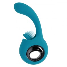 Vibrator How Many Licks, 9 Modes Licking&amp;Vibrating, Silicon, USB, Albastru, 17.8 cm