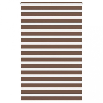 vidaXL Jaluzea tip zebra maro lățime țesătură 140,9 cm poliester foto