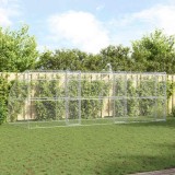 Cumpara ieftin Cusca pentru caini 3 buc. Argintiu 6 x 2 x 2 m Otel galvanizat