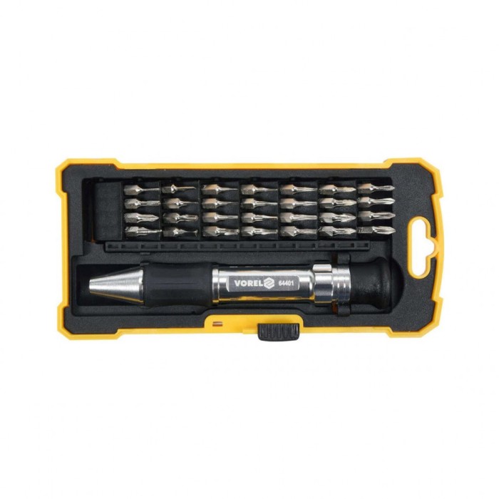 Set surubelnita cu biti, metalica, 29 pc Vorel 64401