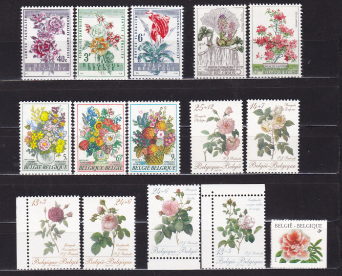 BELGIA 1975/1980/1988 /1989/1990/1997 FLORA LOT SERII MNH