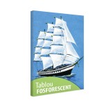 Tablou Fosforescent Corabie 30x20 cm, Canvas, Decoratiune Casa, Lumineaza in Intuneric, Imprimare de Inalta Rezolutie
