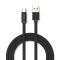 Cablu alimentare tip C Ruby Edition, USB, 2.4 A, 1 m, Negru