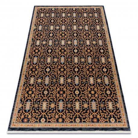 Covor L&acirc;nă KESHAN franjuri, oriental clasic 7680/53511 bej / albastru inchis, 160x230 cm