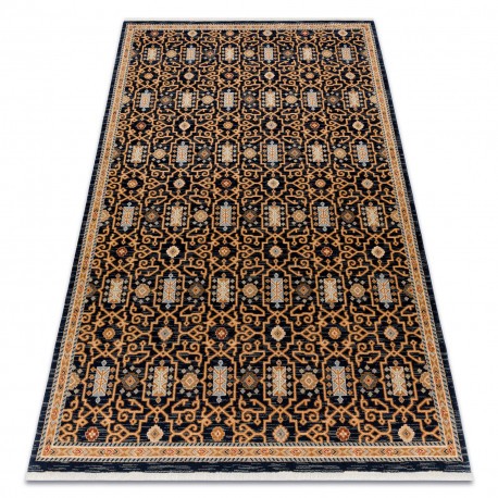 Covor L&acirc;nă KESHAN franjuri, oriental clasic 7680/53511 bej / albastru inchis, 120x145 cm