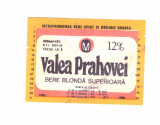 Eticheta Bere blonda superioara Valea Prahovei, 1988, stare buna