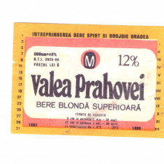 Eticheta Bere blonda superioara Valea Prahovei, 1988, stare buna