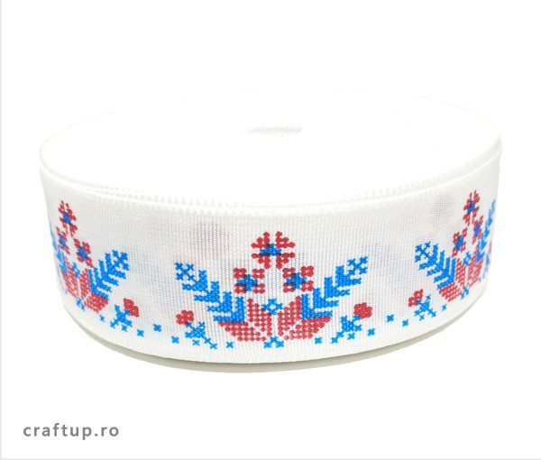 Bandă decorativă -Tafina 25mm – fulg de nea albastru (rolă 25m) Bandă decorativă -Tafina 25mm – fulg de nea albastru (rolă 25m)