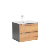 Dulap inferior Vario Trim 60 cu lavoar antracit-stejar