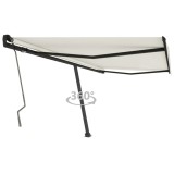 VidaXL Copertină autonomă retractabilă manual, crem, 450x350 cm