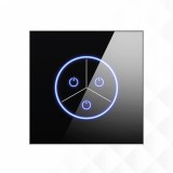 Intrerupator smart, UE standard, Tuya Smart life, Wifi 2, 4GHz+bluetooth, 3 butoane, panou de sticla, compatibil cu Alexa si Google Assistant, N+L, st