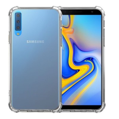 Husa silicon transparenta antisoc compatibila cu Samsung Galaxy A7 2018 foto