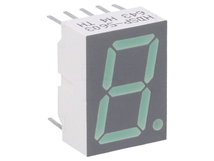 Rezistor afișaj LED 7 segmente verde