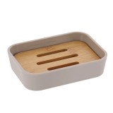 Săpuniera Plastic / Bambus Dreptunghi &ndash; Bej