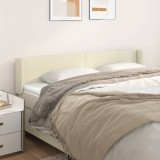 vidaXL Tăblie de pat cu aripioare crem 203x16x78/88 cm piele ecologică