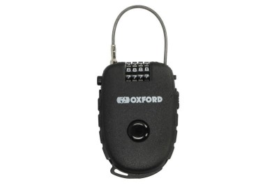 Cablu antifurt cu cod resetabil Oxford Retra 75cm, negru foto