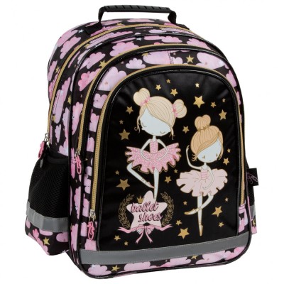 Ghiozdan pentru fetite, Derform Balerina, cu 3 compartimente, PL15BBL12, 38x28x18 cm foto