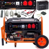 Generator curent 3.5kW 3500W 230V 12V motor benzina 7CP + pornire electrica la cheie + manere si roti (KD162), Kraft&amp;Dele