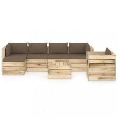 Set mobilier de gradina cu perne, 7 piese, lemn verde tratat GartenMobel Dekor foto