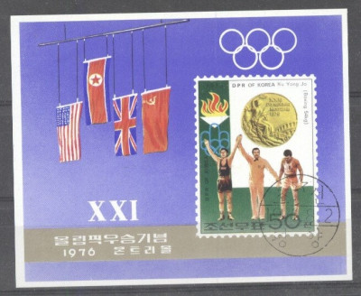 Korea 1976 Sport, Olympics, imperf. sheet, used T.344 foto