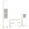 Set mobilier de baie, 3 piese, alb, lemn compozit