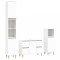 Set mobilier de baie, 3 piese, alb, lemn compozit