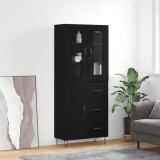 Cumpara ieftin Dulap &icirc;nalt, negru, 69,5x34x180 cm, lemn compozit