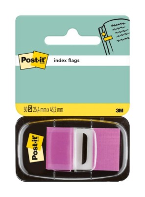 Index Clasic Post-it 25.4 mm x 43.2 mm 50 file in dispenser Index Post-It 3M plastic violet foto